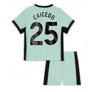 Chelsea Moises Caicedo #25 Tredje trøje Børn 2023-24 Kort ærmer (+ korte bukser)